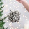 TopComfy Decorative Object Iced Leaf and Twig Ball Ornaments Set of 4 for Holiday Party Decorations, Silver, 4.5"*4.5"*4.5" - 2 of 4