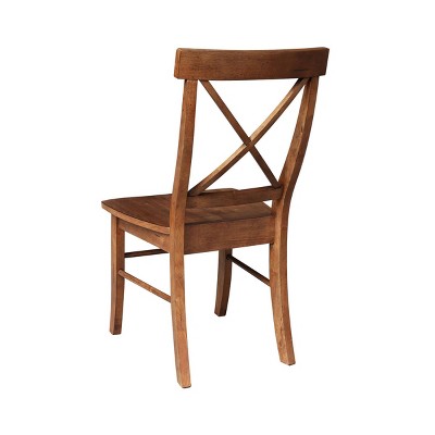 White Cross Back Solid Wood Side Chair