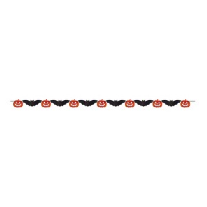 Beistle Pumpkin & Bat Streamer, 4" x 7', (2/Pkg) Multicolored - 1 of 4