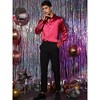Lars Amadeus Men's Long Sleeves Button Down Prom Party Satin Dress Shirts - 4 of 4