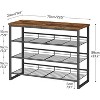 MaseiKar Shoe Rack, 4 Tier Shoe Organizer, Adjustable Shoe Shelves, Flat or Slanted, Holds 9-12 Pairs, Stable and Durable for Entryway, Brown - 3 of 4