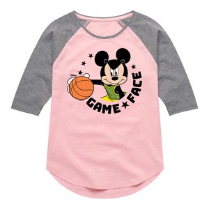 Girls' - Disney - Game Face Basketball Shirt Tail Raglan Graphic T-shirt - 1 of 3