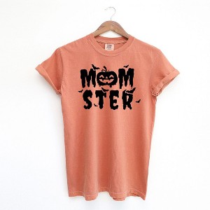 Simply Sage Market Women's Momster Pumpkin Short Sleeve Garment Dyed Tee - 1 of 2