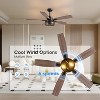 Siljoy 52 Inch Ceiling Fans with Lights and Remote Control, Farmhouse Ceiling Fan for Bedroom Living Room and Patio, Black - 4 of 4