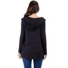 Womens Open Front Lightweight Hooded Cardigan - 24seven Comfort Apparel™ - 3 of 4