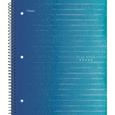 Image of Five Star 1 Subject Wide Ruled Spiral Notebook Blue