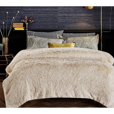 Twin Off-White Faux Fur Sherpa Fleece Throw Blanket