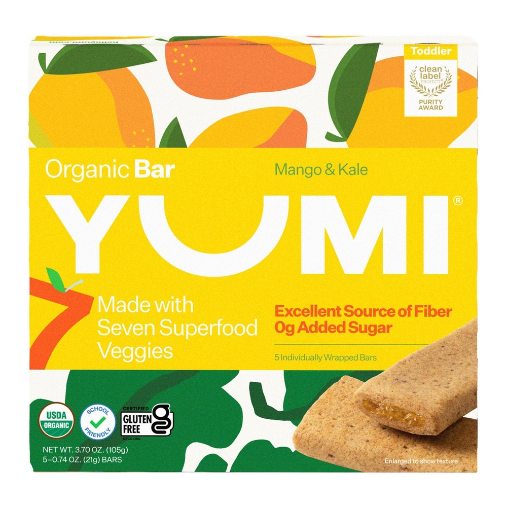 Photos - Baby Food YUMI Organic Bars Mango & Kale  - 5ct/3.7oz