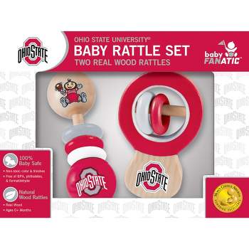 Baby Fanatic Wood Rattle 2 Pack - NCAA Ohio State Buckeyes Baby Toy Set