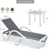 SKRAN Adjustable Aluminum Outdoor Pool Patio Chaise Lounge with Arm All Weather Pool Chairs for Outside,Beach - 2 of 4