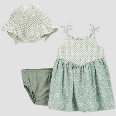 Carter's Just One You®️ Baby Girls' Geometric Top & Bottom Set - Sage Green 12M
