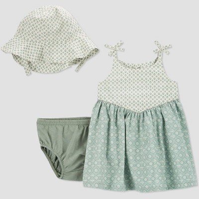 Image of Carter's Just One You®️ Baby Girls' Geometric Top & Bottom Set - Sage Green 6M