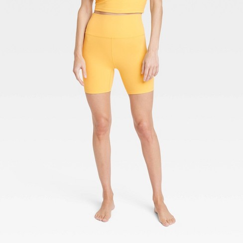 Women's Everyday Soft Ultra High-Rise Bike Shorts 6 - All In Motion™  Mustard Yellow L