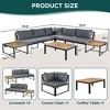 Patio Furniture Set with Loveseats, 4 Pieces Outdoor Sofa Set with Waterproof Cushions, Patio Furniture with Durable Iron-Wood Design - 4 of 4