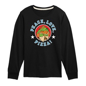 Boys' - Teenage Mutant Ninja Turtles - Peace Love Pizza Long Sleeve Graphic T-Shirt - 1 of 4