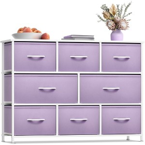 Sorbus 8 Drawers Wide Dresser - Organizer Unit with Steel Frame Wood Top and handle, Fabric Bins - Amazing for household decluttering - 1 of 4