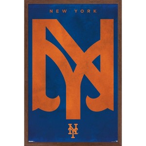 Trends International MLB New York Mets - Logo 25 Framed Wall Poster Prints - 1 of 4