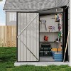 4x8 FT Lean-to Metal Shed,Heavy-Duty Galvanized Steel Garden Tool Storage with Lockable Door & 2 Air Vents for Backyard, Garden, Patio - 2 of 4