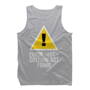 Men's Design By Humans Halloween Error 404 Costume Not Found Apparel By COVI Tank Top - 1 of 4