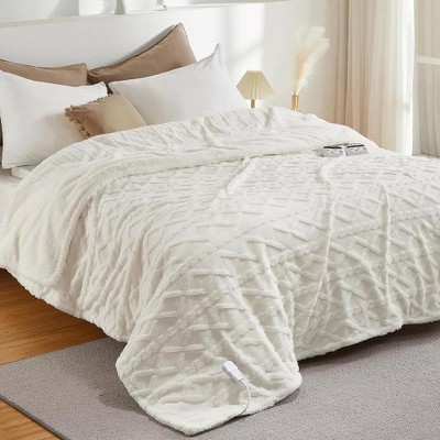 Electric Blanket Heated Throw, Heated Blanket with 10 Heating Levels & 10 Time Settings, Fast Heating Blankets, Machine Washable