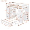 Twin Over Twin Bunk Bed with LED Lights and USB Ports, Space-Saving Kids' Loft Bed with Desk & Drawers, White/Gray - ModernLuxe - 3 of 4