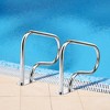 Costway Swimming Pool Hand Rail Stainless Steel Ladder Handrail Stair Rail w/ Base Plate - 3 of 4