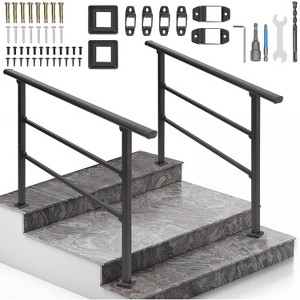 Handrails for Outdoor Steps, Outdoor Stair Railing Fits 3 to 4 Steps, Sturdy Porch Railing with Installation Kit - 1 of 4