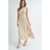 Slickblue Women's Maxi Dress With Slit, Sleeveless, Viscose Fabric, Black/Natural, Size S-L - 3 of 4