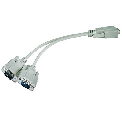 Monoprice Serial Data Y-Cable - RS232 Serial Mouse or Monitor Splitter, One DB9 female to Two DB9 male