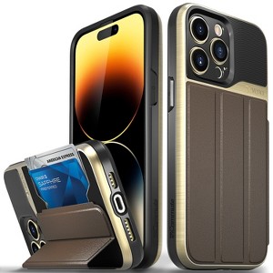 Vena vCommute for Apple iPhone 14 Pro Max Wallet Case, Leather Flip Cover with Card Slot and Kickstand - 1 of 4
