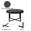 INFURNIC Coffee Tables Vintage Octagonal Wooden Coffee Table with Cross Metal Legs and Retro Patchwork Design, Black, 29.1"*29.1"*17.7" - 2 of 4