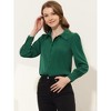 Allegra K Women's Chiffon Point Collar Long Sleeve Button Down Shirt - image 3 of 4