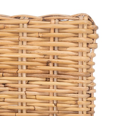 Nancy Natural Rattan Accent Chair with White Cushion
