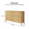 GustoWave Modern 6 Drawer Dresser for Bedroom, Dresser TV Stand with Large Drawers, Natural Texture, Curved Angle for Living Room - 2 of 4