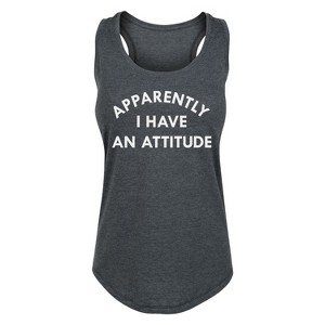 Women's - Instant Message - Apparently I Have an Attitude Graphic Racerback Tank - 1 of 4