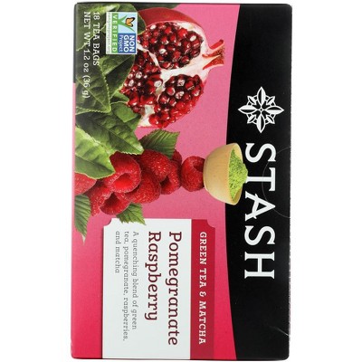 Stash Tea Pomegranate Raspberry Green With Matcha Tea - Case Of 6/18 ...