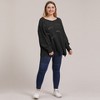 Plus Size Sweater for Women Pointelle Knit Pullover Sweater Long Sleeve Off Shoulder Sweater Round Neck Loose Fit Oversized Tops for Winter - 4 of 4