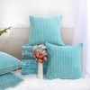 PiccoCasa Corn Striped Decorative Soft Plaid Corduroy Sofa Throw Pillow Covers 4 Pcs - 4 of 4