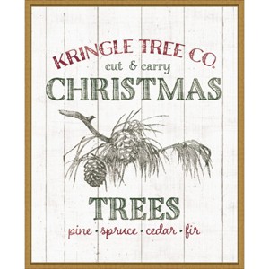 16" x 20" Christmas Tree Farm Sign by Wild Apple Portfolio Framed Canvas Wall Art - Amanti Art - 1 of 4