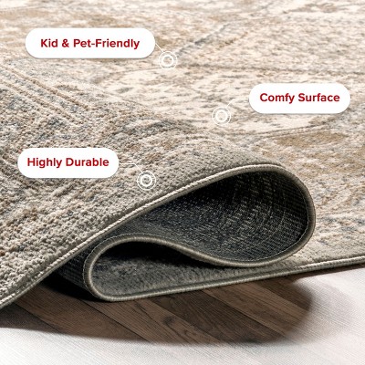 Becca Gray and Taupe 9' x 12' Synthetic Area Rug