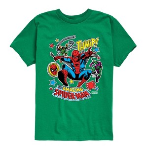 Boys' - Marvel - Spider-man Stickers Style Short Sleeve Graphic T-Shirt - 1 of 4