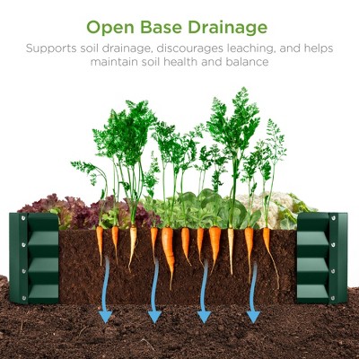 Dark Green Outdoor Steel Raised Garden Bed Planter Box