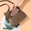 FATMOON Women's wallet - Stylish Vintage Leather RFID Wallet for Women with 3 Transparent ID Windows, 2 Zipper Pockets - 2 of 4