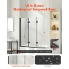 VEVOR Bathtub Shower Door,51 in. W x 56 in. H, Frameless Foldable Hinged Shower Door,Tri-Fold ,with 1/4 in Door, 180°Rotating and Folding Design,Black - 3 of 4