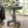 UPHA 26-inch Round Wooden Pedestal Side Table - 2 of 4