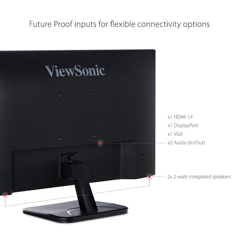 ViewSonic VA2456-MHD 24 Inch IPS 1080p 100Hz Monitor with Ultra-Thin Bezels, HDMI, DisplayPort and VGA Inputs for Home and Office, 4 of 9