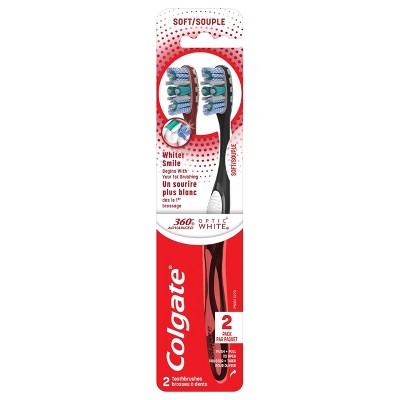 Colgate 360 Advanced Optic White Whitening Toothbrush - Soft - 2ct