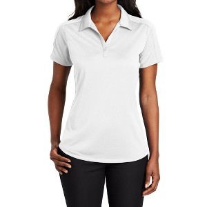 Mafoose Women's Short Sleeve Diamond Jacquard Moisture-Wicking Polo Shirt - 1 of 4