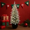 3FT Pre-lit Artificial Snow Frosted Mini Tabletop Christmas Tree with Warm White Lights & PE Branch Tips for Holiday Decoration - 3 of 4