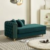 67" Comfy Chaise Lounge Chair,Velvet Chaise Sofa Tufted Back With 2Pcs Toss Pillows For Living Room,Bedroom,Apartment-Cuddlewood - 3 of 4